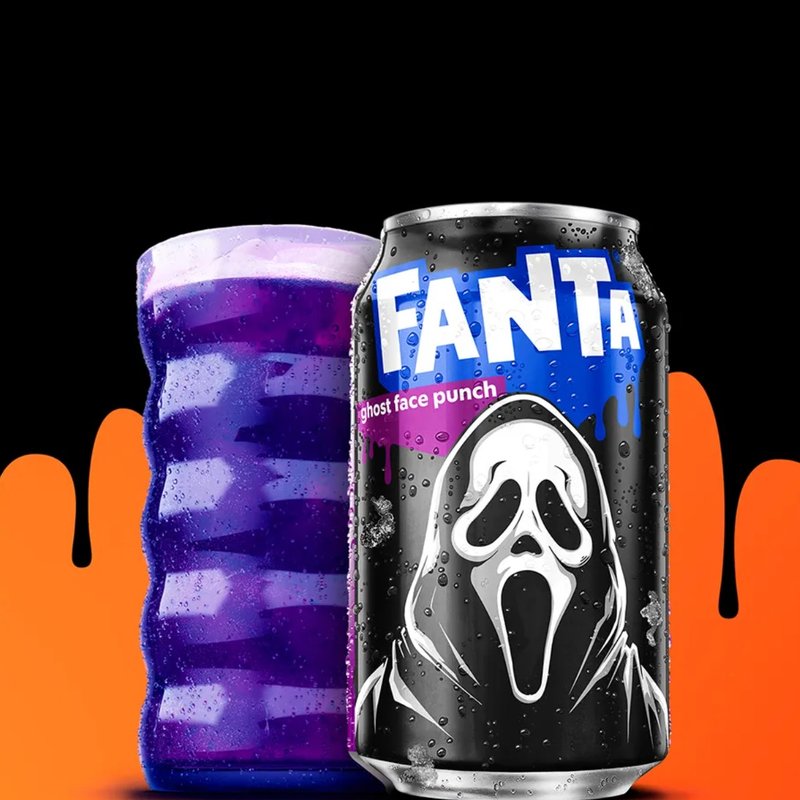 Fanta Ghost Face Punch can and purple pour